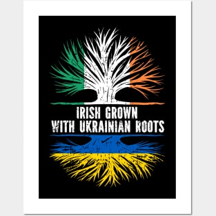 Irish Grown with Ukrainian Roots Flag Posters and Art